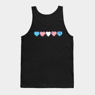 Rustic painted trans pride hearts Tank Top